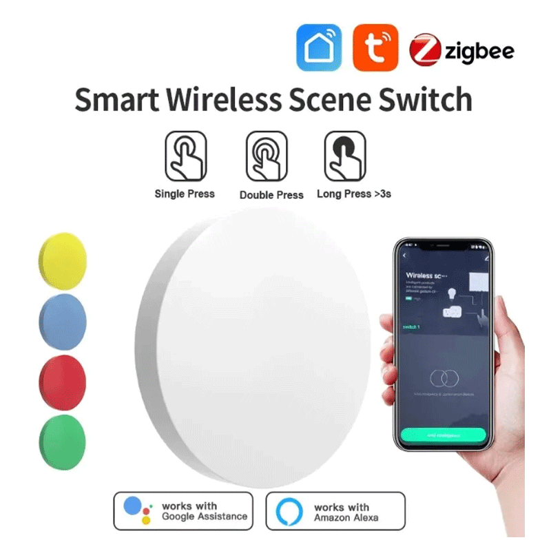 Home Assistant Tuya - Tuya ZigBee Akıllı Kablosuz Düğme Sahne