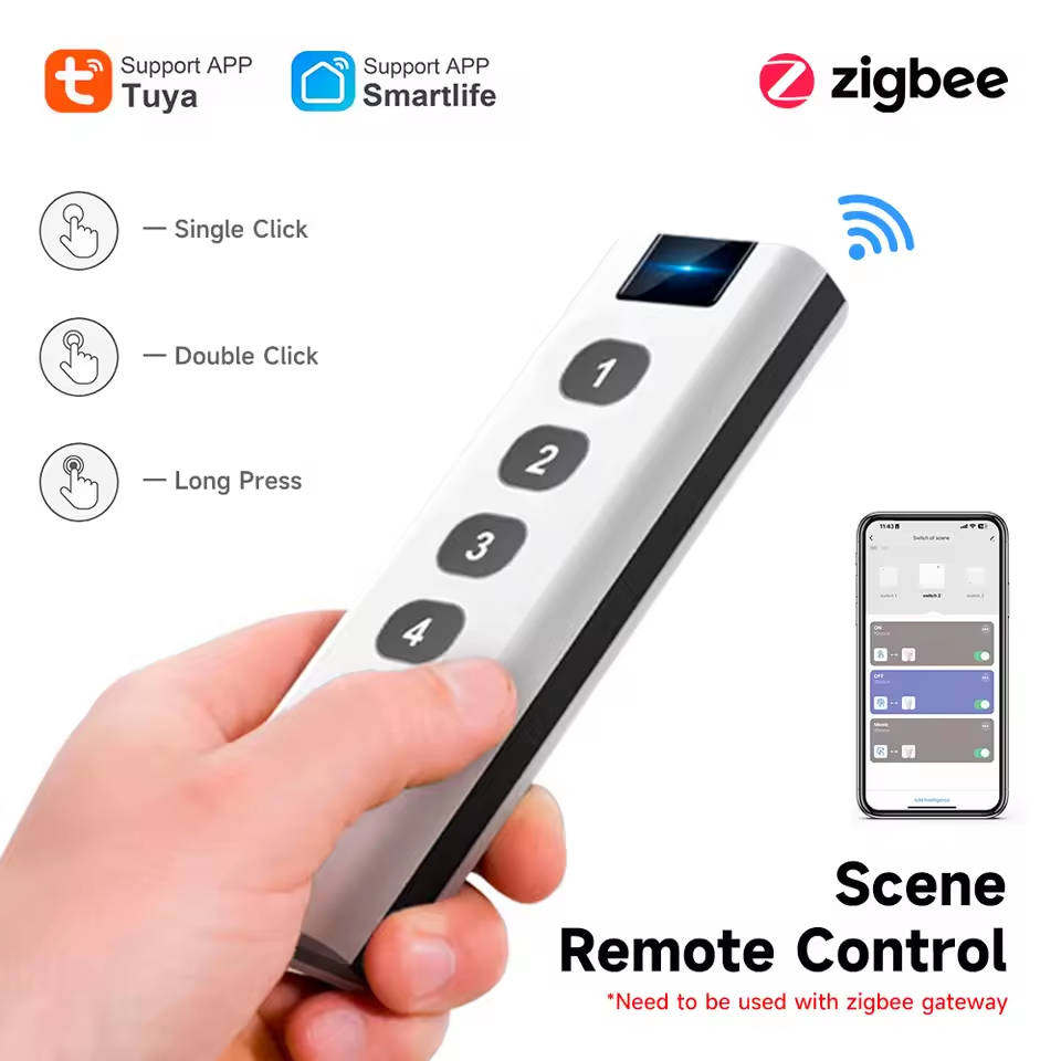 Tuya 4 Channel - Tuya ZigBee Akıllı Sahne Anahtarı 4'lü