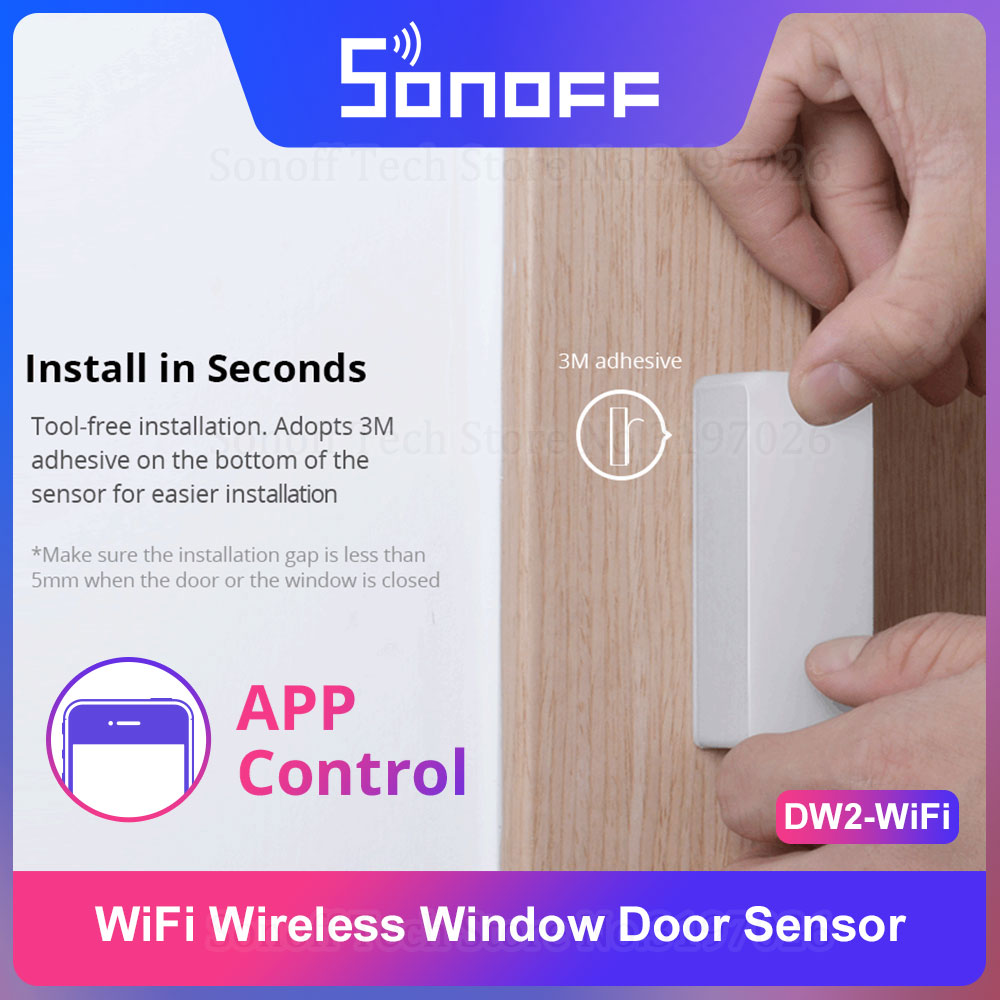 Sonoff - Sonoff DW2-WiFi kablosuz güvenlik kapısı/pencere sensörü