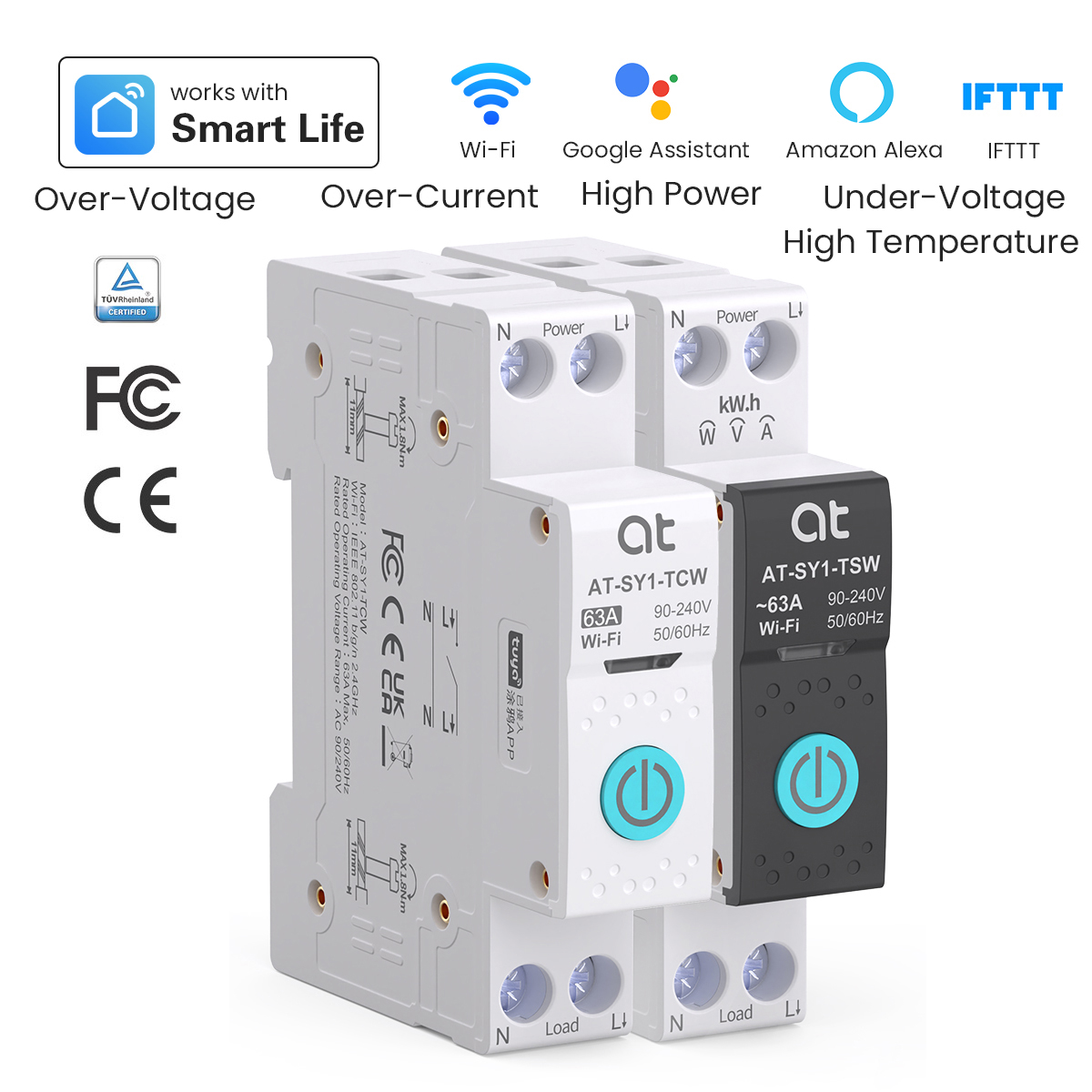Smart Relay Tuya - Tuya WiFi Akıllı Şalter 1P+N 63A