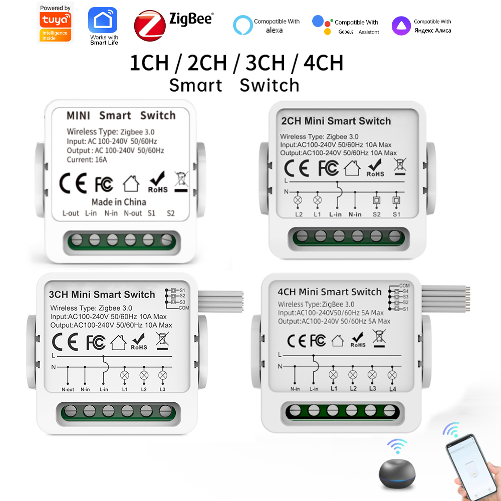 Tuya 4 Channel - Tuya Zigbee 3.0 Akıllı Anahtar 1/2/3/4