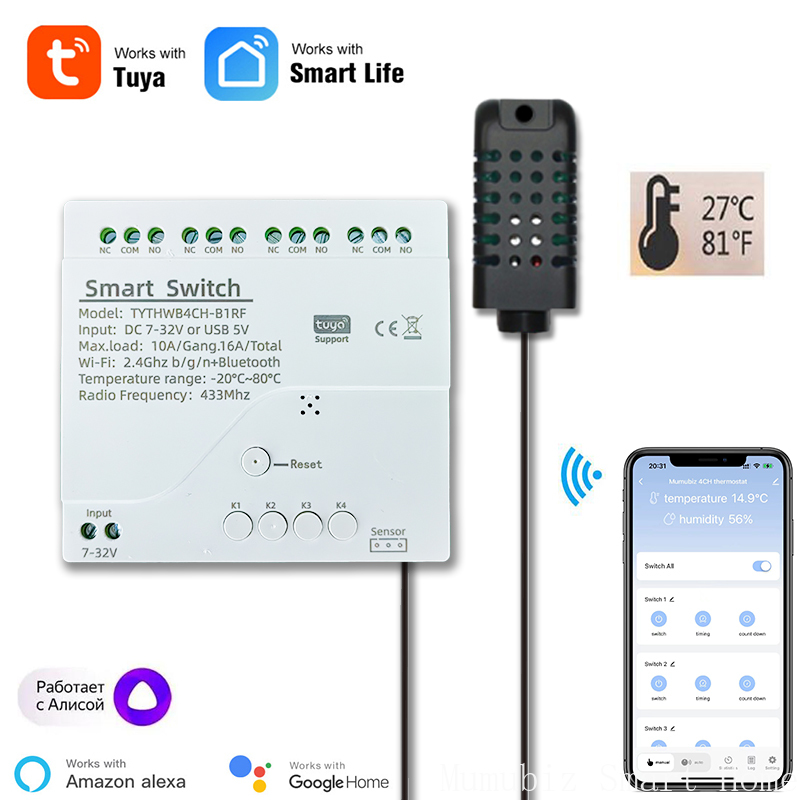 Tuya 4 Channel - Tuya Akıllı 7-32 V WiFi 4