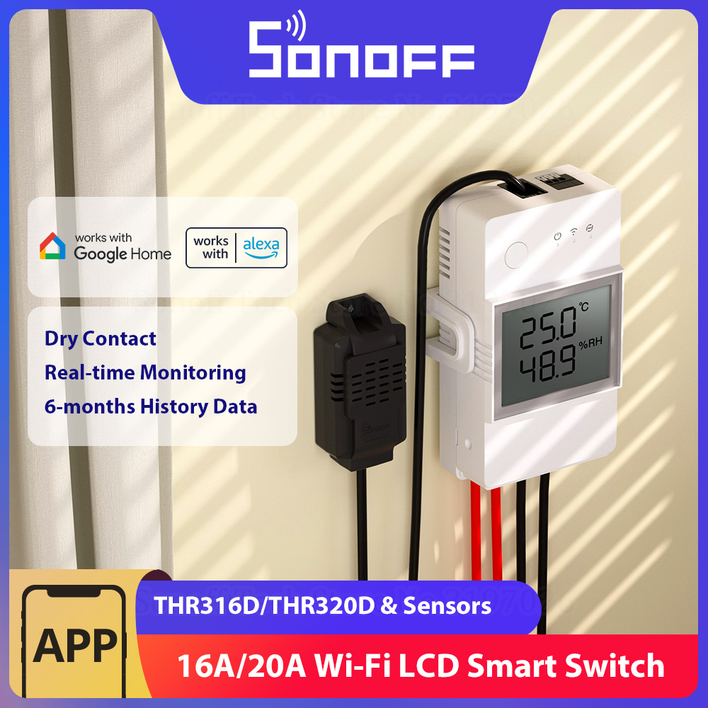 Sonoff Basic - SONOFF THR316D/THR320D Sıcaklık Nem Akıllı Anahtar
