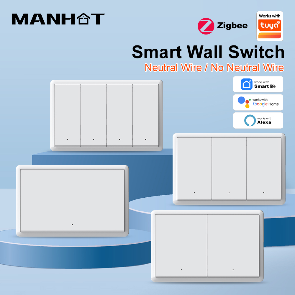 Smart Relay Tuya - MANHOT ZigBee3.0 Akıllı Anahtar Nötr Kablo