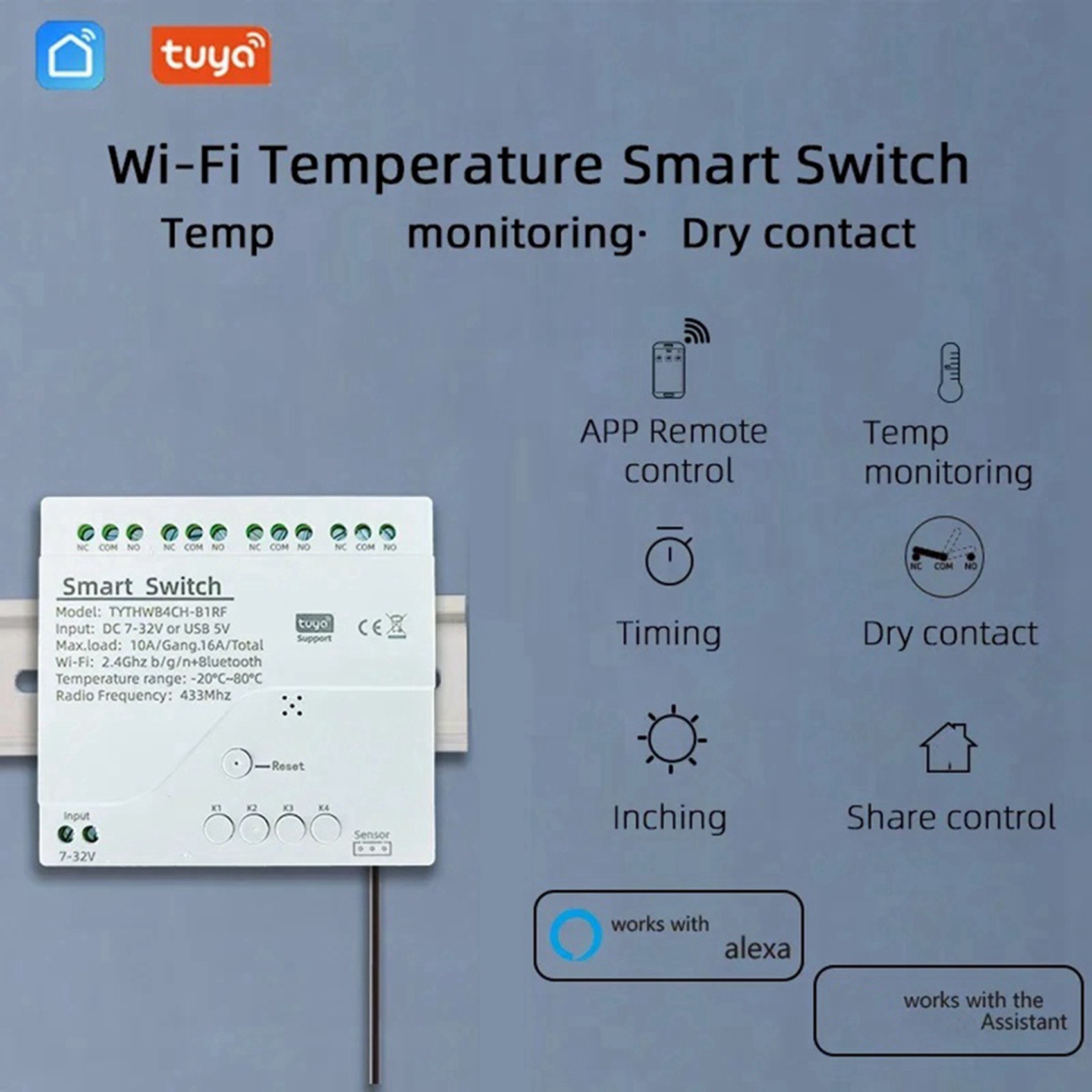 B44C 2X Tuya Wifi DC 7-32V 4 K - Tuya 4 Channel incelemesi ve fiyatı