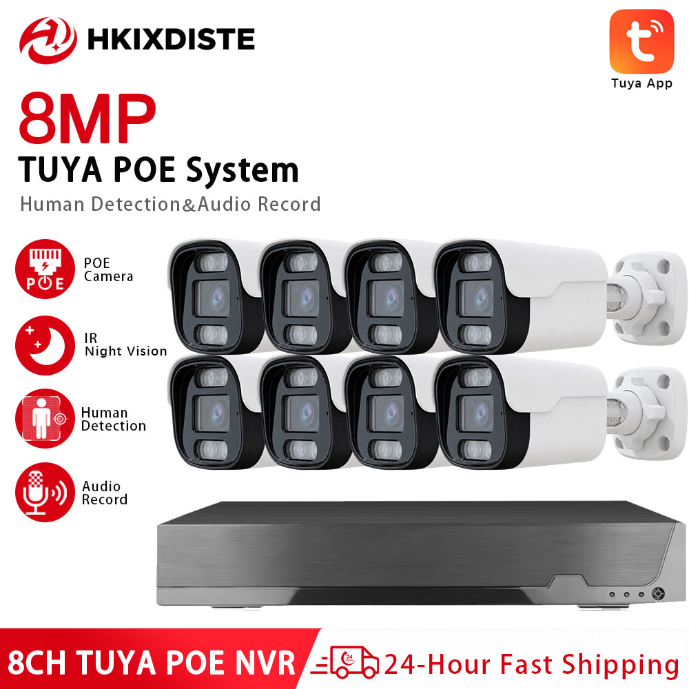 8MP 4K 8CH Tuya PoE Güvenlik K - Tuya 4 Channel incelemesi ve fiyatı